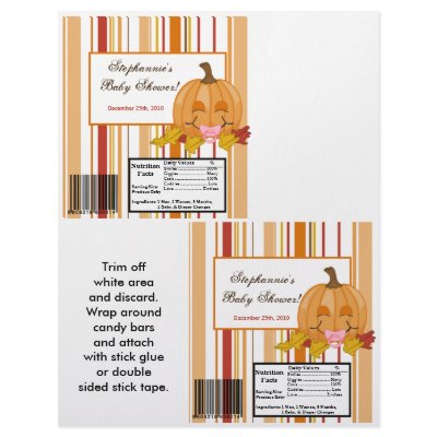 2 Hershey's Large Bar Wrapper Autumn Fall Pumpkin Flyers by AnnLeeDesigns