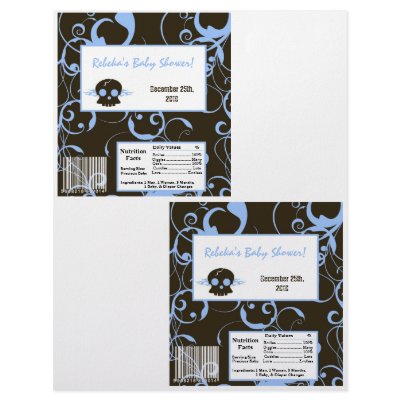 2 Hershey's Large Bar Wrapper Boy Blue Punk Skull Custom Flyer by thepapergenius