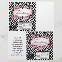 2 Hershey's Large Bar Wrapper Butterfly Zebra Prin Full Color Flyer