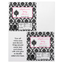 2 Hershey's Large Bar Wrapper Hot Pink Black Damas Full Color Flyer