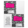 2 Hershey's Large Bar Wrapper Hot Pink Zebra Print Flyer