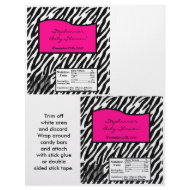 2 Hershey's Large Bar Wrapper Hot Pink Zebra Print flyer