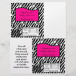 2 Hershey's Large Bar Wrapper Hot Pink Zebra Print Flyer