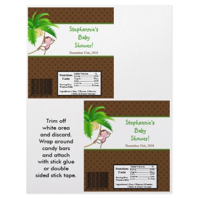 2 Hershey's Large Bar Wrapper Monkey Swing Jungle Flyer by AnnLeeDesigns