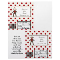 2 Hershey's Large Bar Wrapper Red Sock Monkey Flyer