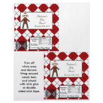 2 Hershey's Large Bar Wrapper Red Sock Monkey Personalized Flyer