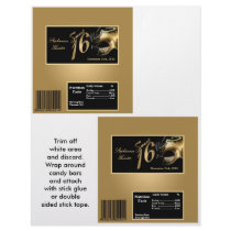 2 Hershey's Large Bar Wrapper Sweet 16 Gold Custom Flyer