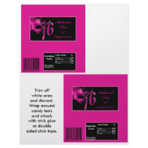 2 Hershey's Large Bar Wrapper Sweet 16 Hot Pink Custom Flyer