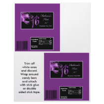 2 Hershey's Large Bar Wrapper Sweet 16 Purple Personalized Flyer
