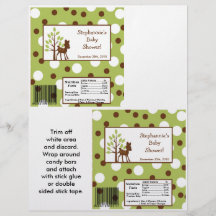 2 Hershey's Large Bar Wrapper Woodland Friends Custom Flyer