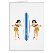2 Hulas and Surf Board cards