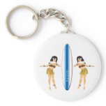 2 Hulas and Surf Board Keychains