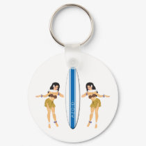 2 Hulas and Surf Board keychains