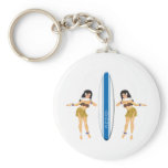 2 Hulas and Surf Board Key Chains