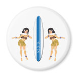 2 Hulas and Surf Board Magnets