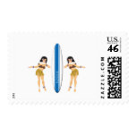 2 Hulas and Surf Board postage