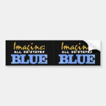 2-in-1 Imagine All 50 States Blue Bumper Sticker