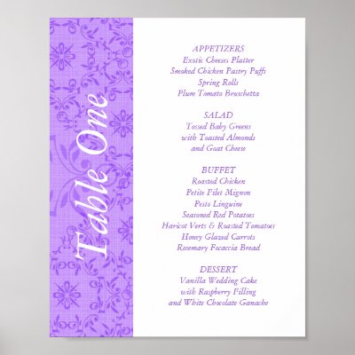 2in1 Wedding Reception Table Toppers Menus Poster by noteworthy