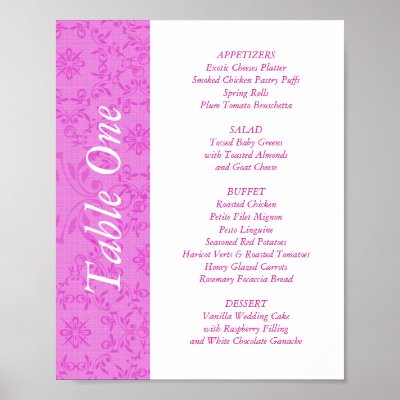 2in1 Wedding Reception Table Toppers Menus Print by noteworthy