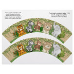 2 Jungle Monkey Personalized Cupcake Wrappers flyers