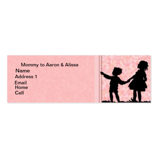 2 Kids Mommy Card Business Card (front side)