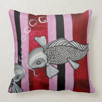 2 Koi Fish In Love American MoJo Pillows
