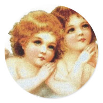 2 Little Angels Praying - Sticker by dchaddad 2 Little Angels Praying - Sticker
