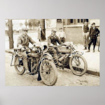 2 men on motorcycles huge poster