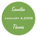 2 Names with Date Army Green Sticker - Customized