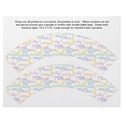 2 Nursery Baby Personalized Cupcake Wrappers Flyers by partypizazz