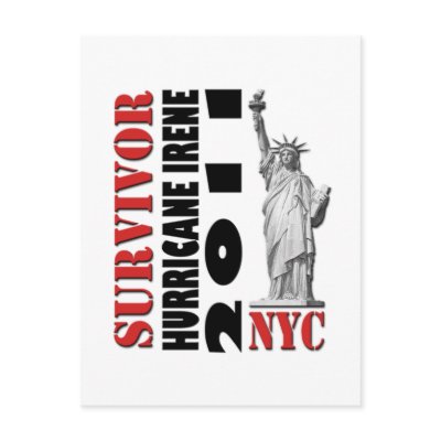 #2 NYC Survived Hurricane Irene Postcards by hurricanewear