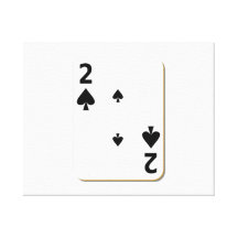2 of Spades Playing Card Stretched Canvas Print