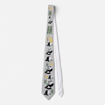 2 Pandas Eat Bamboo in Tropical Forest Necktie