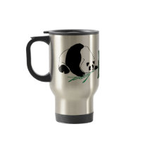 2 Pandas Eat Bamboo In Tropical Forest Travel Mug