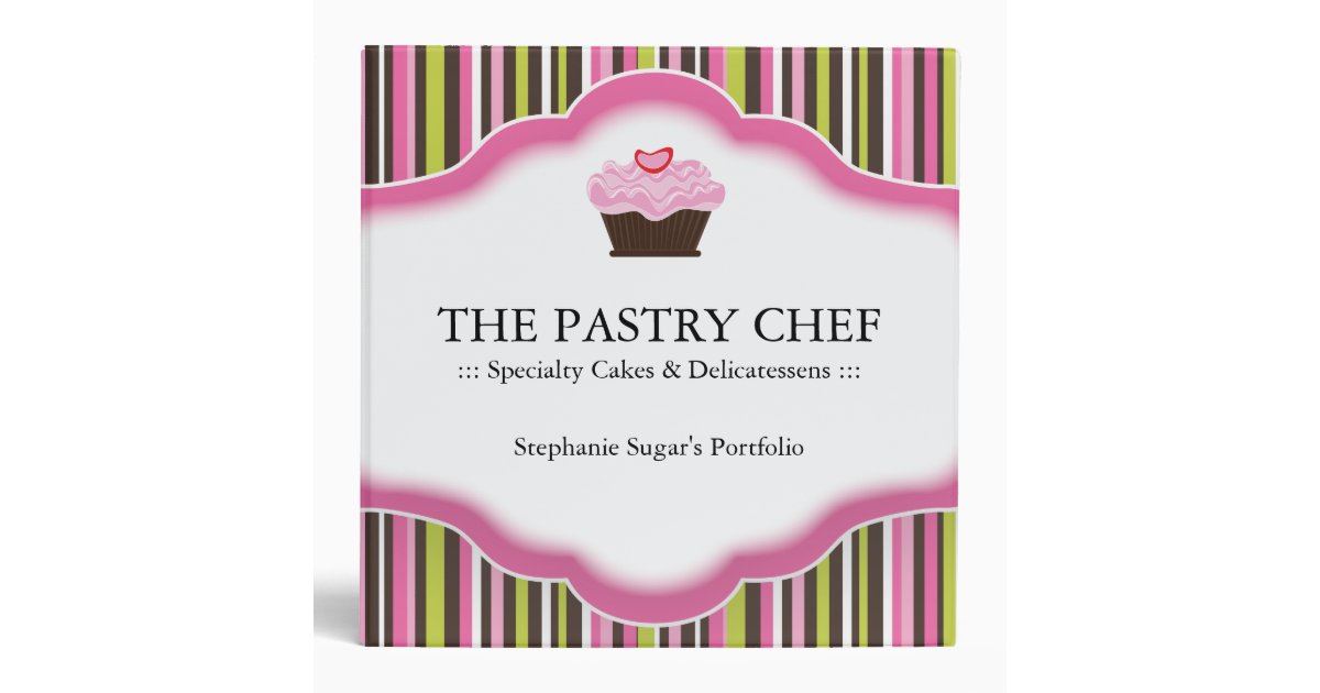 2" Pastry Chef Portfolio Binder Zazzle