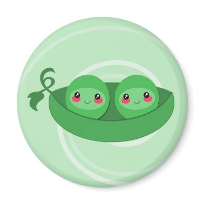2 PEAS in a POD - magnet by zooboos