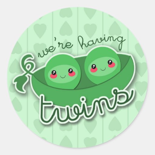 2 PEAS in a POD TWINS sticker Zazzle