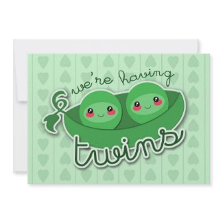 2 PEAS TWINS - announcement invitation