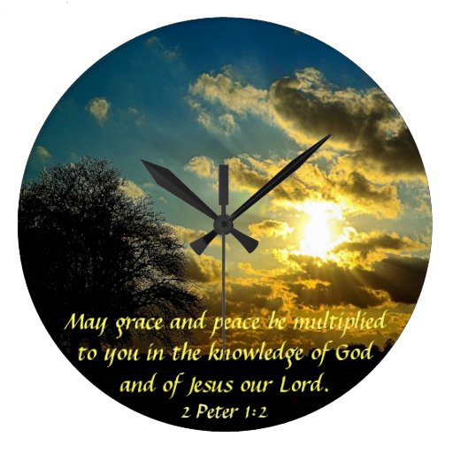 2 Peter 12 sunrise bible verse clock Zazzle