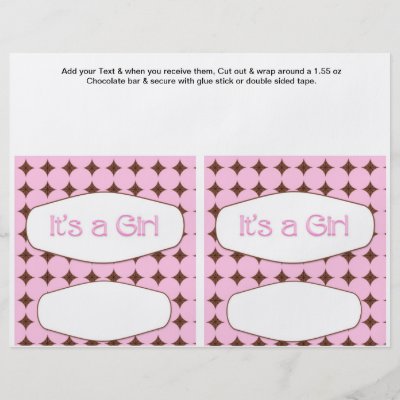 Candy  Baby Shower Favors on Pink Baby Shower Favor Custom Candy Bar Wrappers Flyer Design From