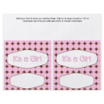 2 Pink Baby Shower Favor Custom Candy Bar Wrappers flyers