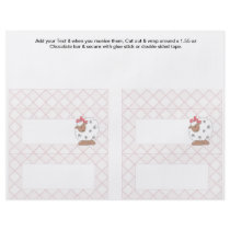 2 Pink Baby Shower Favor Custom Candy Bar Wrappers Custom Flyer