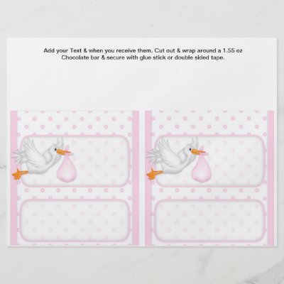 Candy  Baby Shower Favors on Pink Baby Shower Favor Custom Candy Bar Wrappers Flyers From Zazzle