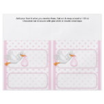 2 Pink Baby Shower Favor Custom Candy Bar Wrappers Flyers