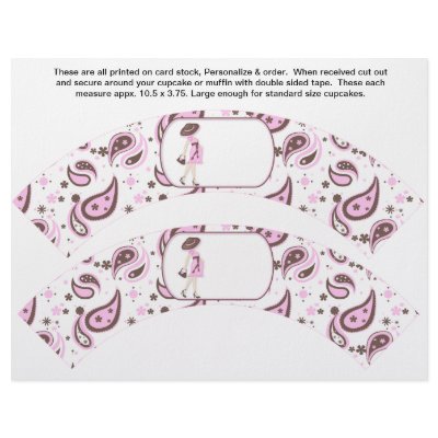 2 Pink Baby Shower Personalized Cupcake Wrappers Flyers by partypizazz