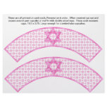 2 Pink Bat Mitzvah Custom Cupcake Wrappers Custom Flyer