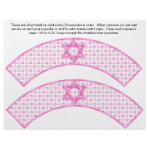 2 Pink Bat Mitzvah Custom Cupcake Wrappers Custom Flyer