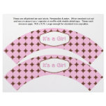 2 Pink GIRL Baby Personalized Cupcake Wrappers flyers