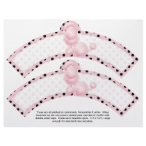 2 Pink Poodle Birthday Custom Cupcake Wrappers Flyers