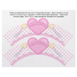 2 Pink Princess Birthday Custom Cupcake Wrappers Flyer
